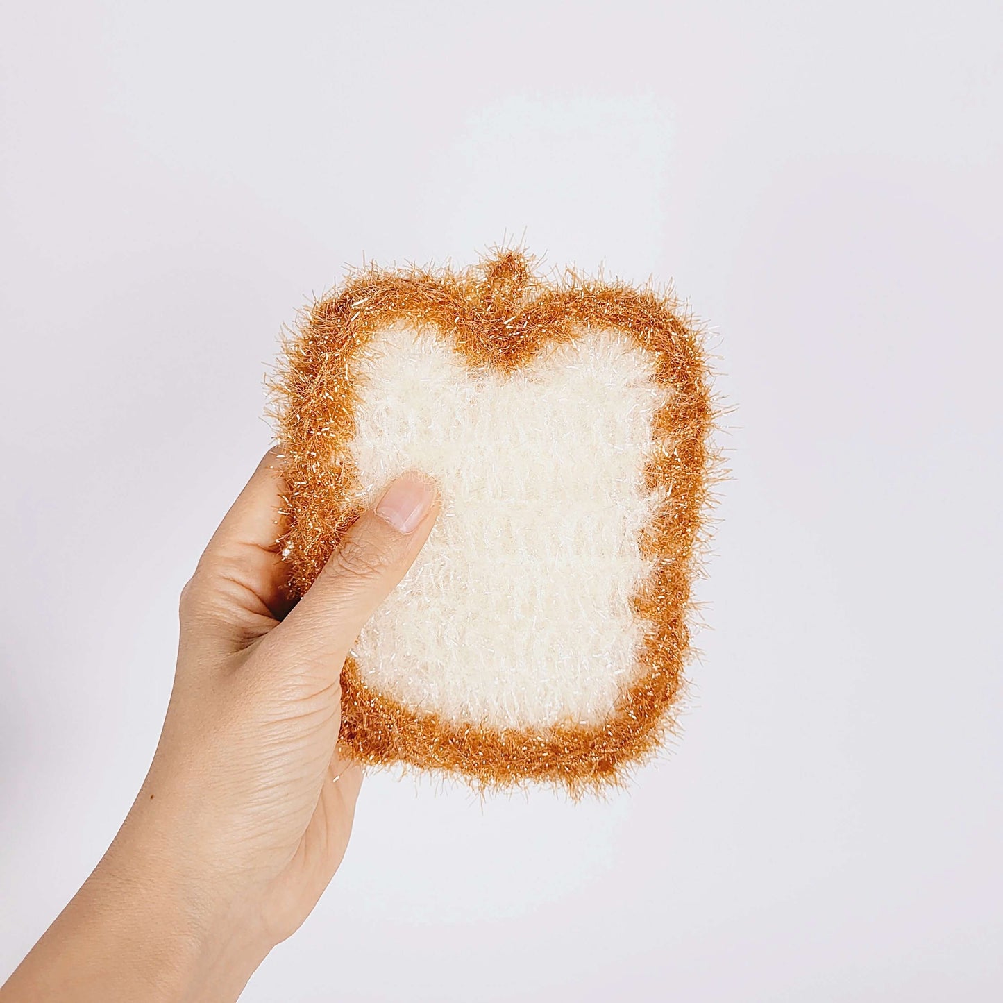 POOKOOLAND 100% Handmade Sliced Toast Bread Shaped Crochet Dish Scrubber (Single)