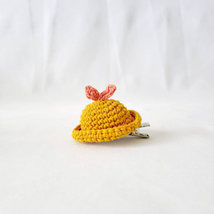 POOKOOLAND Cute handmade crocheted hat hairpins, hairclips - Picnic Hats, Witch Hats, Santa Hats