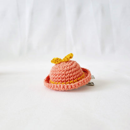 POOKOOLAND Cute handmade crocheted hat hairpins, hairclips - Picnic Hats, Witch Hats, Santa Hats