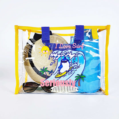 POOKOOLAND Transparent PVC vinyl beach bag - SURFING POOKOO