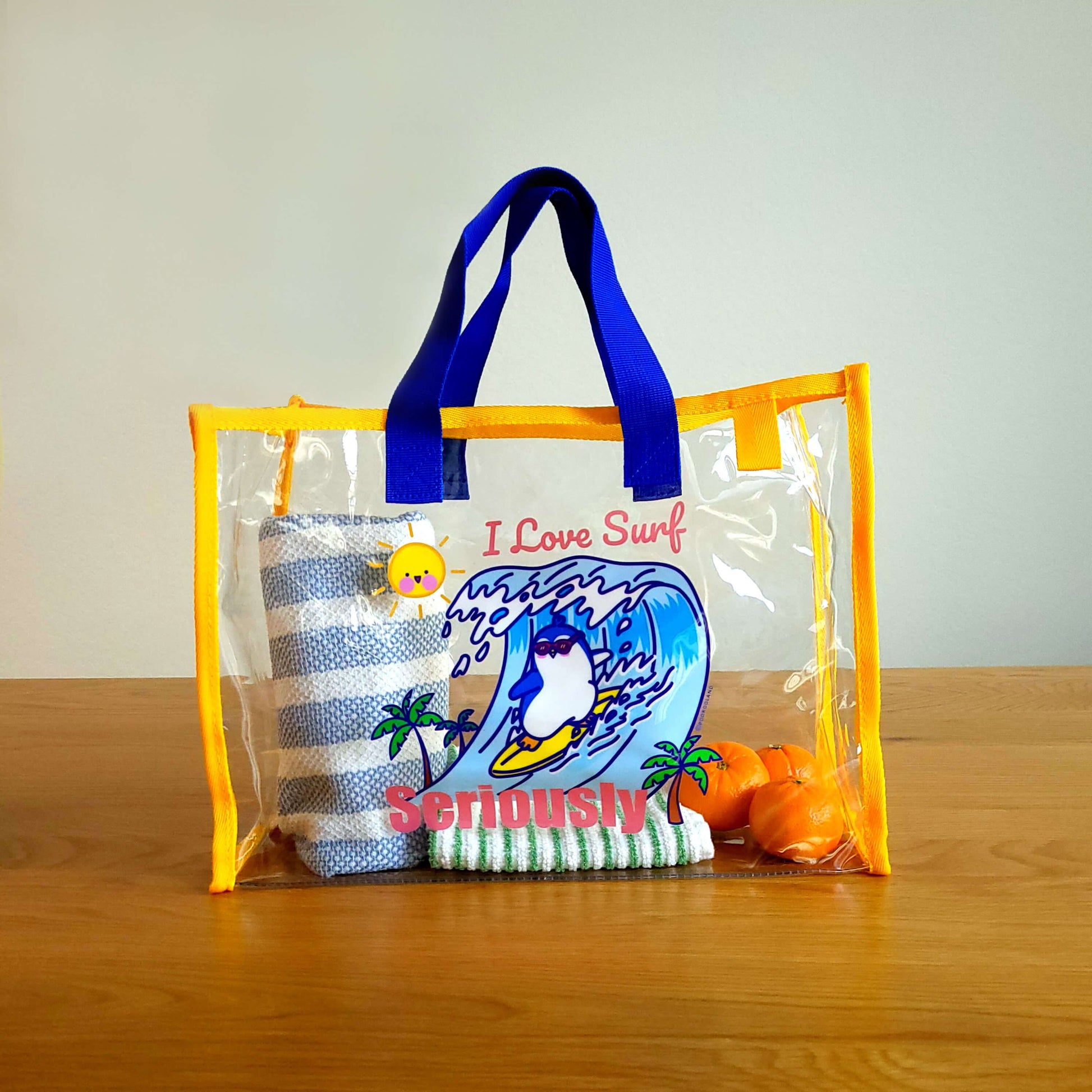 POOKOOLAND Transparent PVC vinyl beach bag SURFING POOKOO