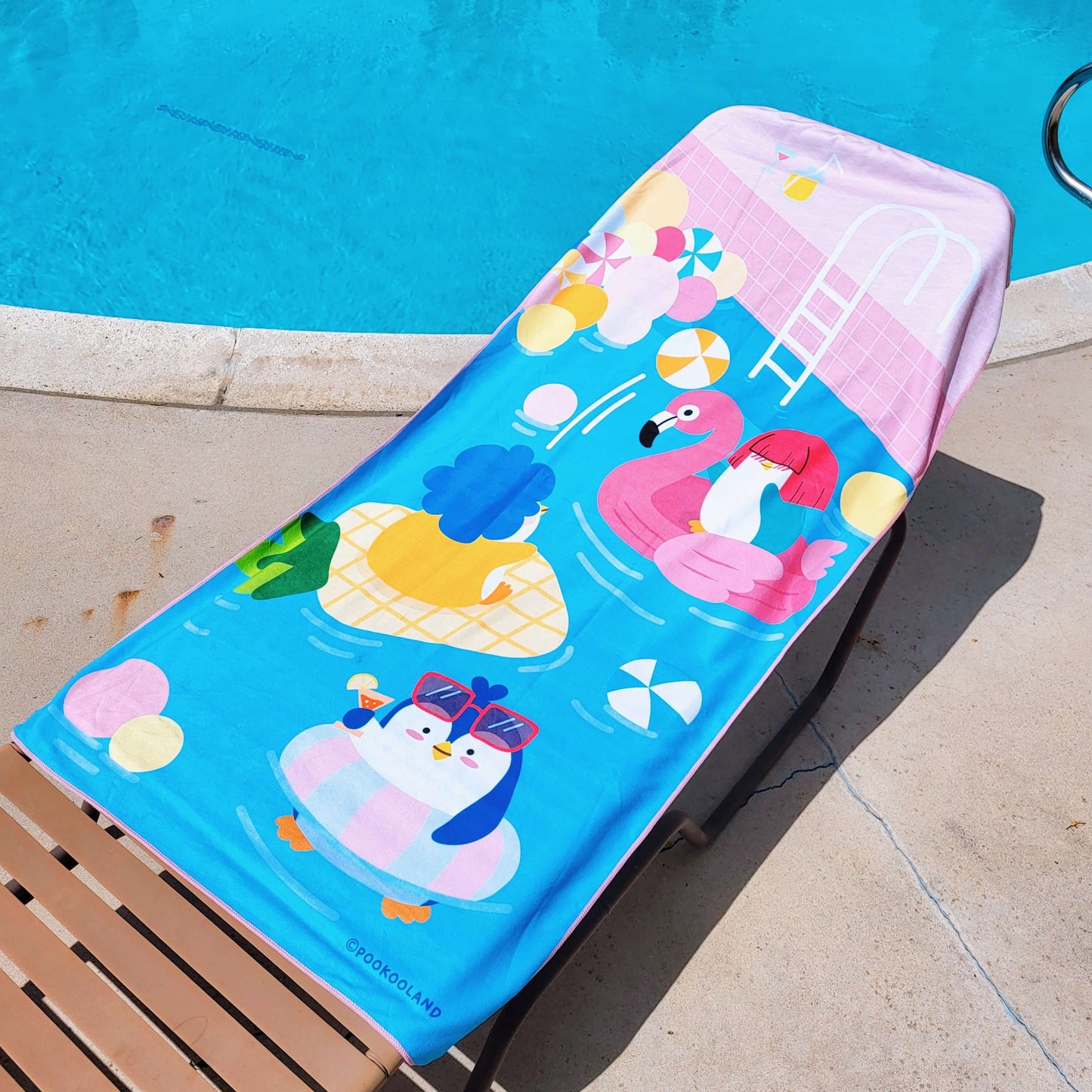 POOKOOLAND Oversized Beach Towel, Pool Towel, Spa Bath Towel - POOL PARTY